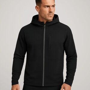 VRST Men’s Cold Weather Performance Hooded Jacket Wind & Water Resistant Black S